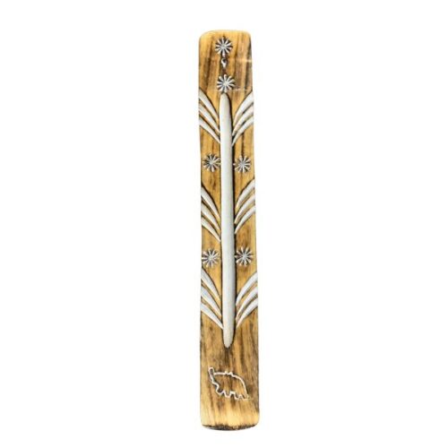 White Washed Incense Stick Holder Elephant