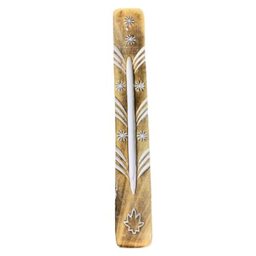 White Washed Incense Stick Holder Leaf